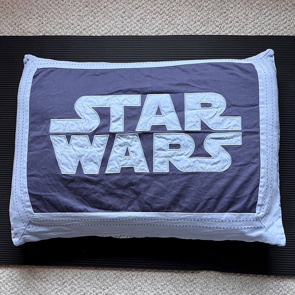 RARE Pottery Barn Official STAR WARS Logo Standard-Size Pillow Sham-2 Available